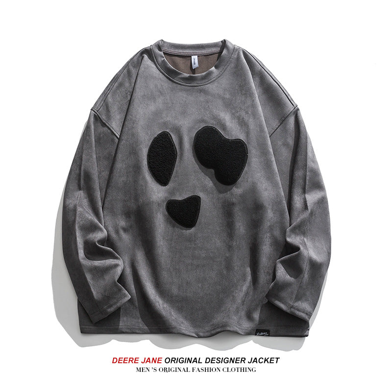 Men Pullover Hoodie Spring Sweater Men's Retro Loose Top
