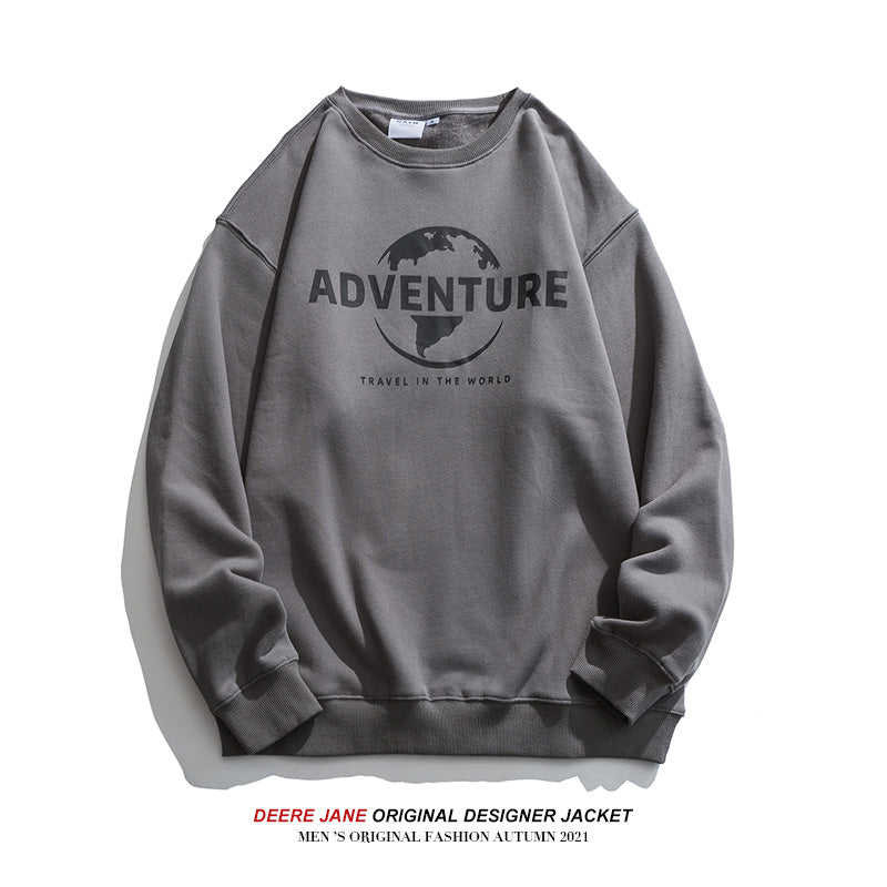 Men Pullover Hoodie Spring Sweater Spring and Autumn Loose Couple Blue