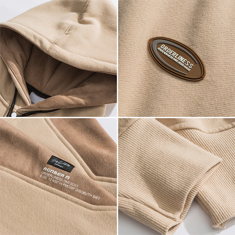 Men Pullover Hoodie Autumn and Winter Patchwork Hoodie Men's Winter Loose