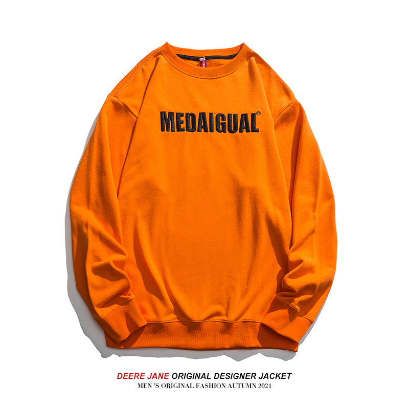 Men Pullover Hoodie Spring Sweater Spring and Autumn Loose Couple Blue