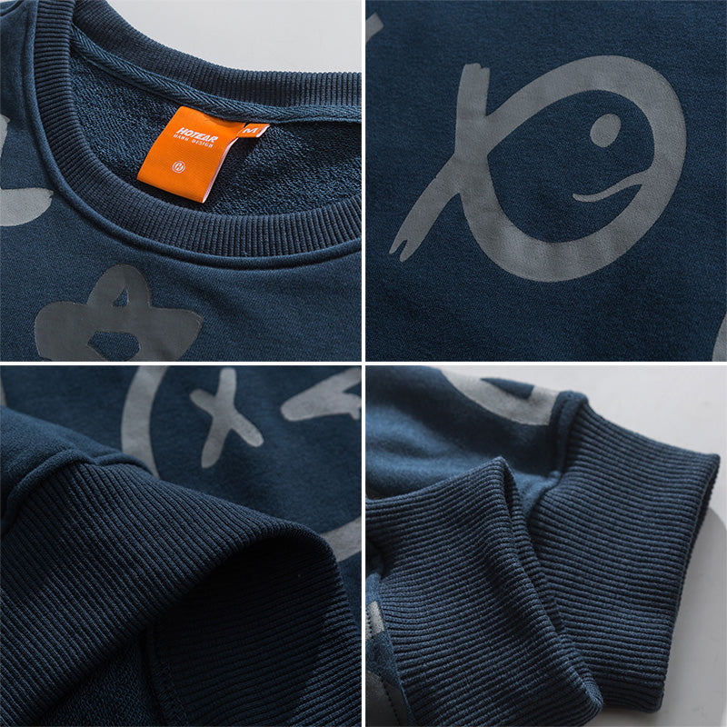 Men Pullover Hoodie Sweater Men Street All-Match Spring and Autumn Couple Long Sleeve