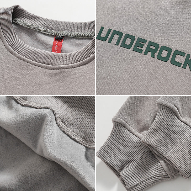 Men Pullover Hoodie Spring Cotton round Neck Sweater Men's Loose All-Matching