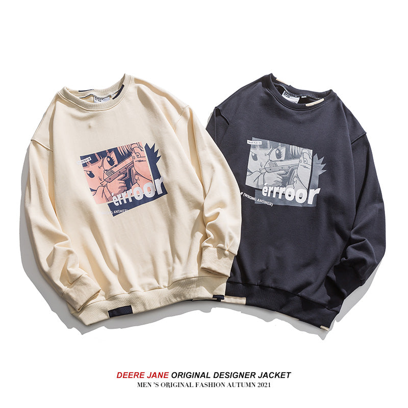 Men Pullover Hoodie Sweater Men's Loose All-Matching and Handsome