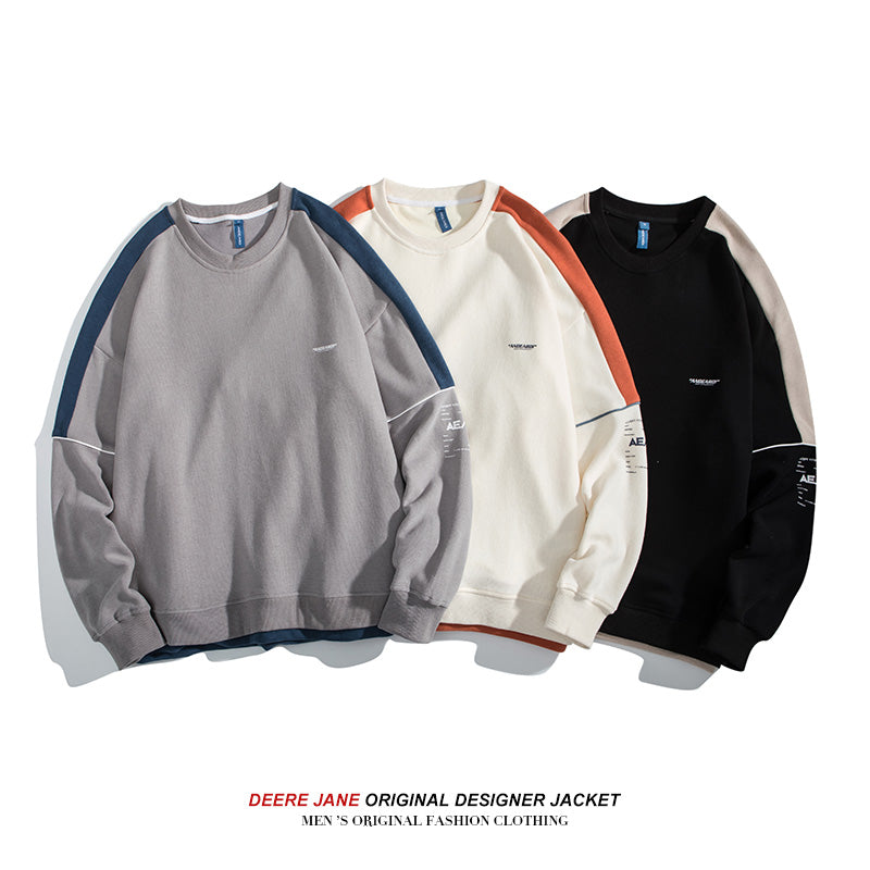 Men Pullover Hoodie Spring Multicolor Hoodie Men's Retro Loose Vintage Casual