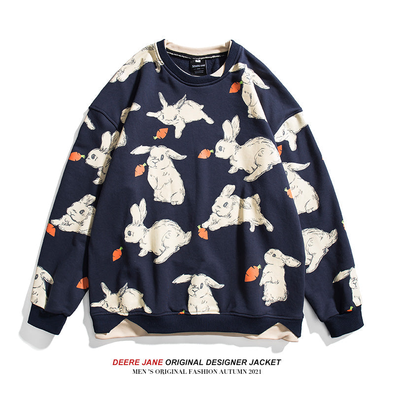 Men Pullover Hoodie Sweater Men's Spring Loose Trendy All-Match Couple